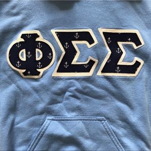 Phi Sigma Sigma Anchor Print Letter Hoodie